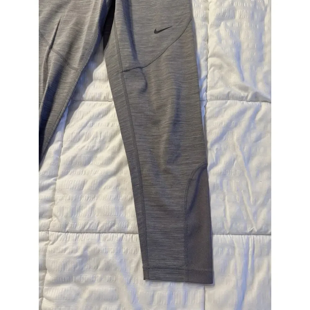 Nike Pro Gray Leggings Black Waist Band Dri-Fit Women's Small